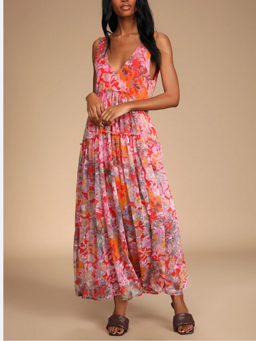 NWT Free People Julianna Maxi Dress in Cherry Combo